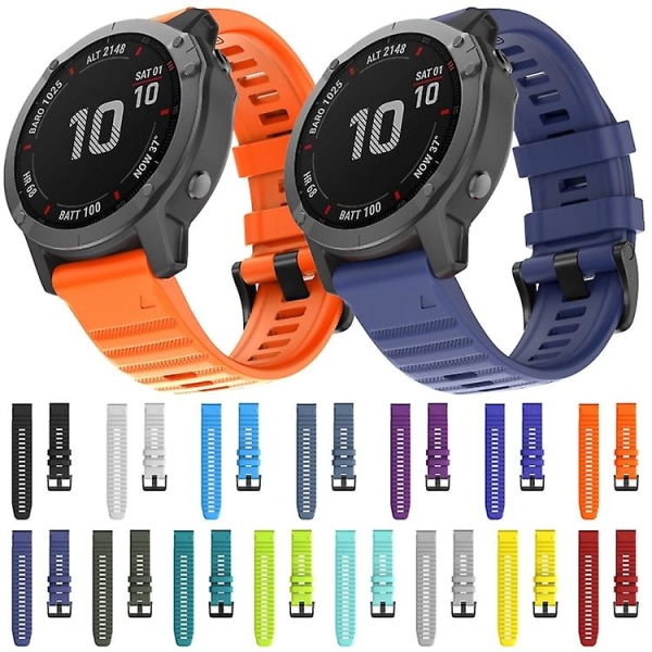 För Garmin Fenix 7x / 6x 26mm Smart Watch Snabbkoppling Silikon Armband HZJ Grey
