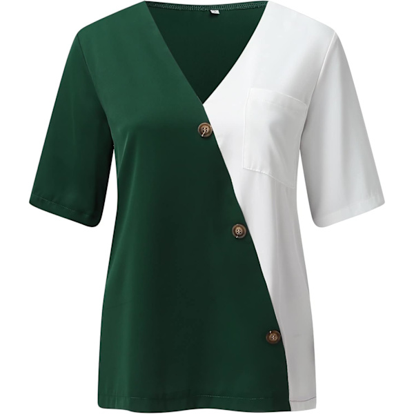 Kvinners sommer V-hals Chiffon Fashion kollisjon kortskjorte topp
