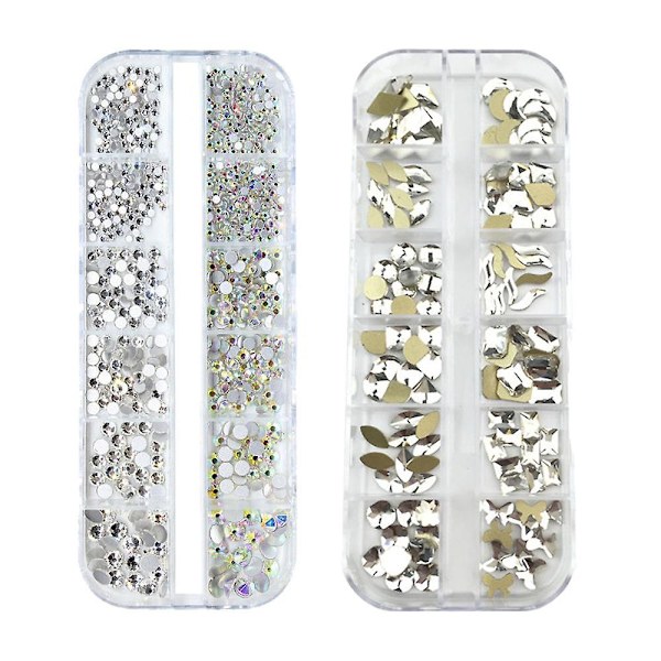 Kristall Rhinestones platta bak 3d stenar för nageldekoration hantverk style 2