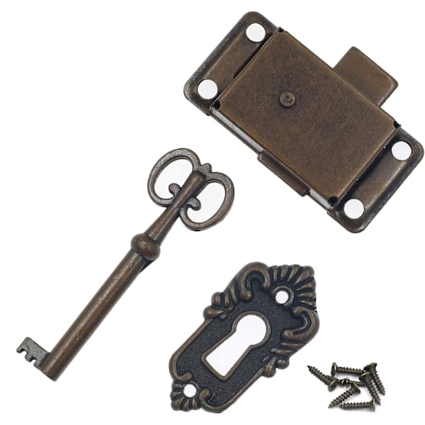 Antik dekorativt möbellås med nyckel (1-pack)