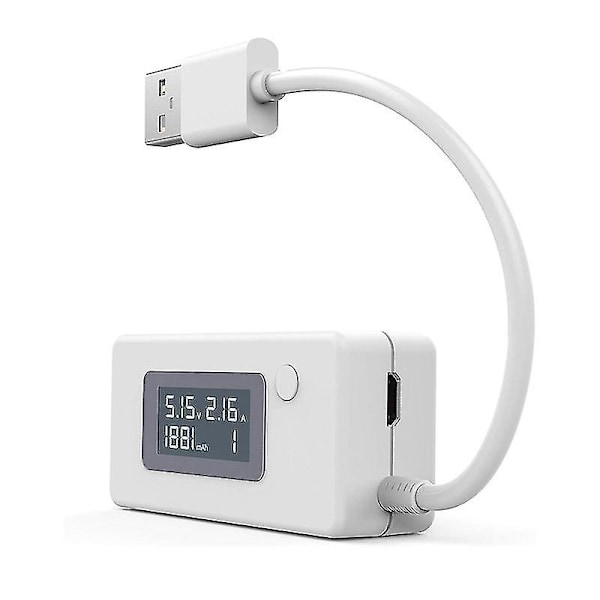 1. USB-strømmåler Ström Spændingstester Multimeter, USB-oplader Strøm Spænding Kapacitetsdetektor til computertelefon Power Bank