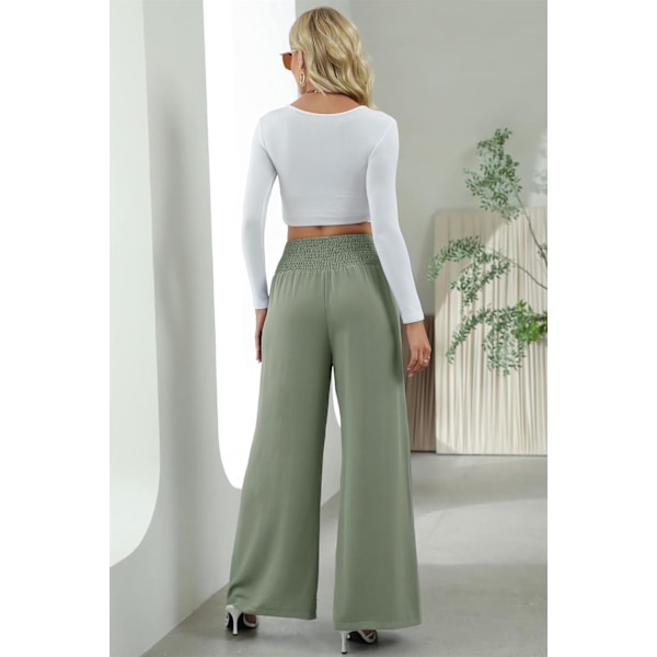 Brede ben åbne foran bukser kvinders elastiske talje pull chiffon bukser
