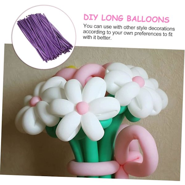 100 stk modellering ballonger for bryllupsdekorasjon, lilla, morsomme bursdagsballonger