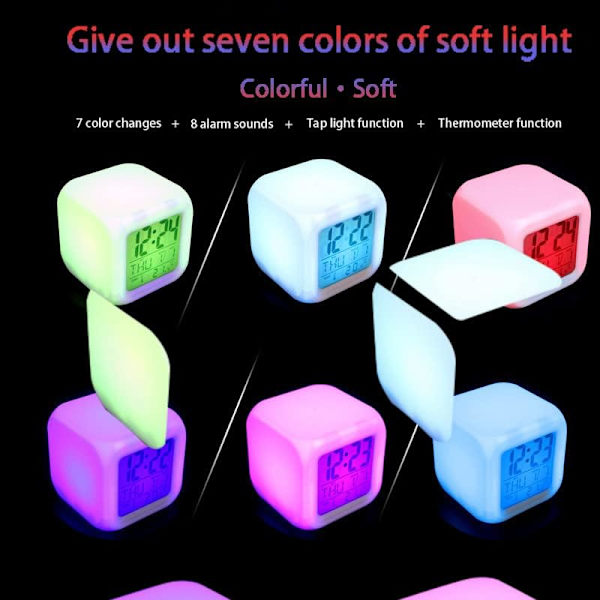 Hjul av känslor och emotioner - Dbt & Cbt-gåva för rådgivare, terapeut och förälder klassisk färgglad stämningslarmklocka för sovrum LED stor display