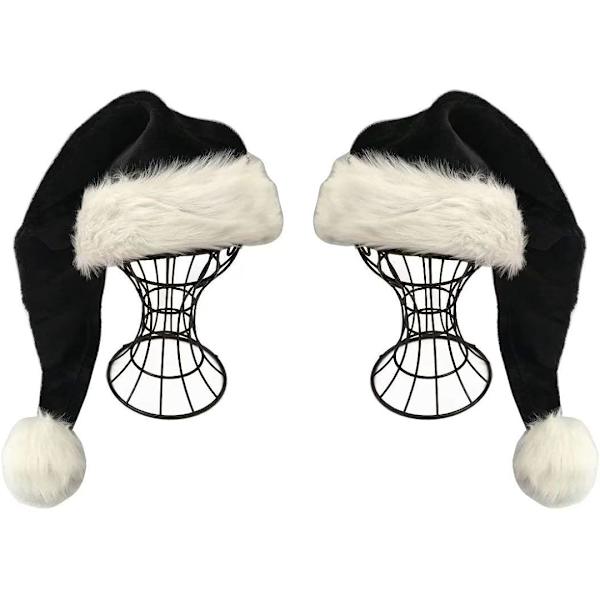 Svart hatt - Vuxen Deluxe Svart och Vit Jul Jul Hatt Pack 2 st