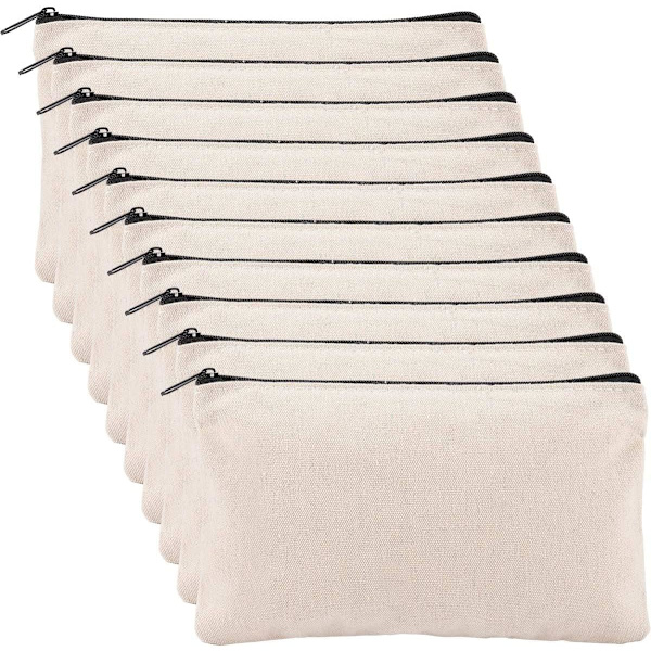 10-pack tomma DIY-hantverksväskor i bomullsduk - pennfodral i bomullsduk
