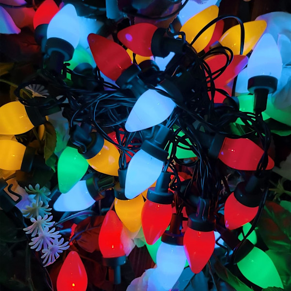 C7 Julgransljus 25FT - 50 Färgglada LED-lampor - Multifunktionsfjärrkontroll