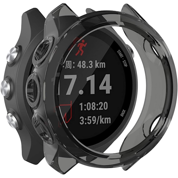 Skal Kompatibelt med Garmin Forerunner 245 Smartwatch Skyddande PC Stötfångare Pansar Skal Skydd för Forerunner 245/245 Music (Svart) Svart