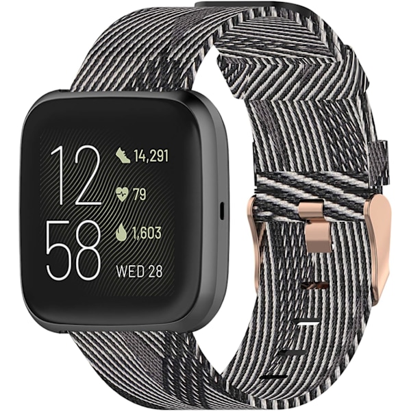 Passar för Fitbit Versa 2 watch Dam Herr, Vävd Nylon Justerbar