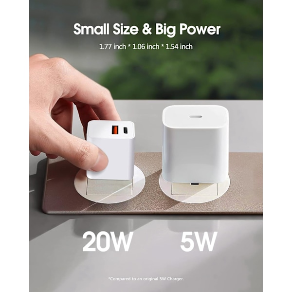 USB C-lader, lader for iPhone, hurtigladerblokk