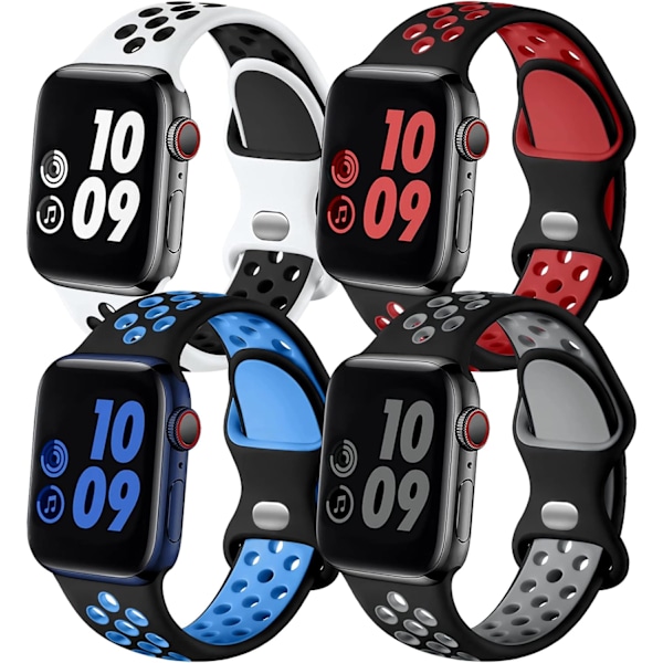 4-pak sportsband kompatibel med Apple Watch 41mm 40mm