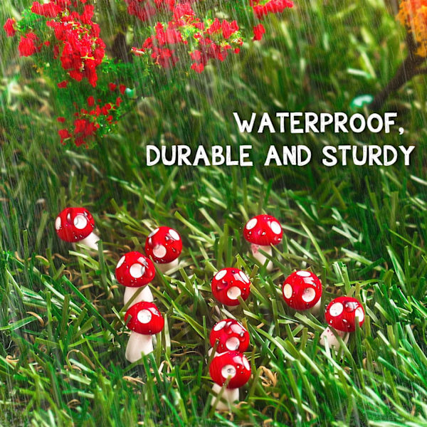 Miniature svampefigurer (50 stk) - Fairy Garden Ornaments