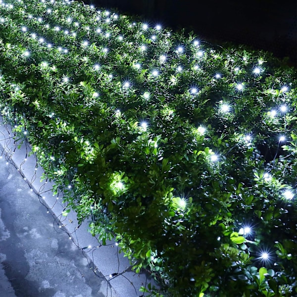 12ft x 5ft 360 LED julelysnet, 8 tilstande vandtæt med timer lavspænding tilslutningsbart netlys til træer, buske, buske, have,