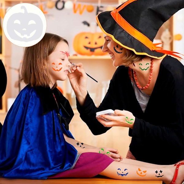 12 stk. Halloween græskar Måla stencils - DIY udskærings skabeloner