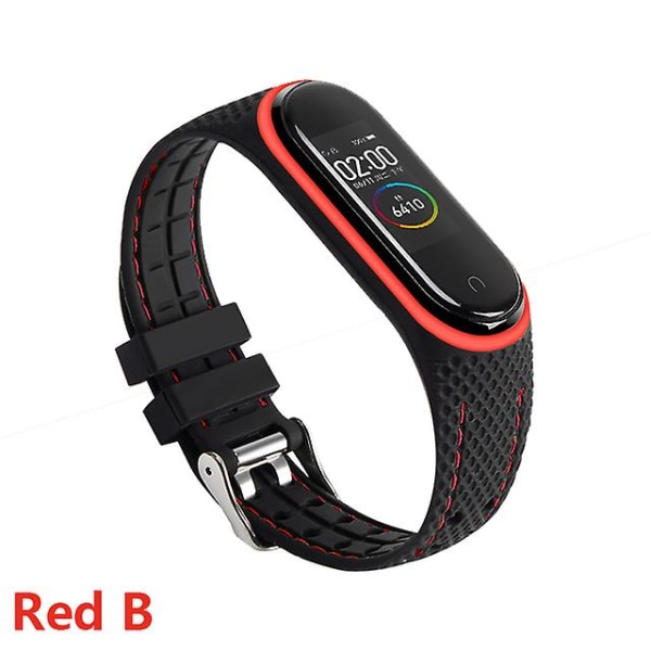 Silikonarmband för Xiaomi Mi Band 6 7 5 3 4 Tillbehör Sport Armband Ersättningsband Correa Armband Mi Band 7 6 Nfc Armband Red-B Mi band 5 6