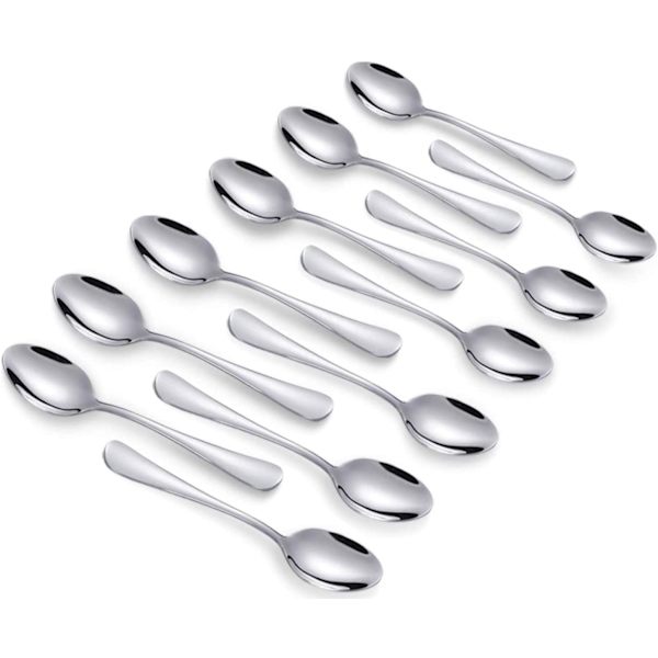 12 delar 4\" rostfritt stål mini kaffeskedar