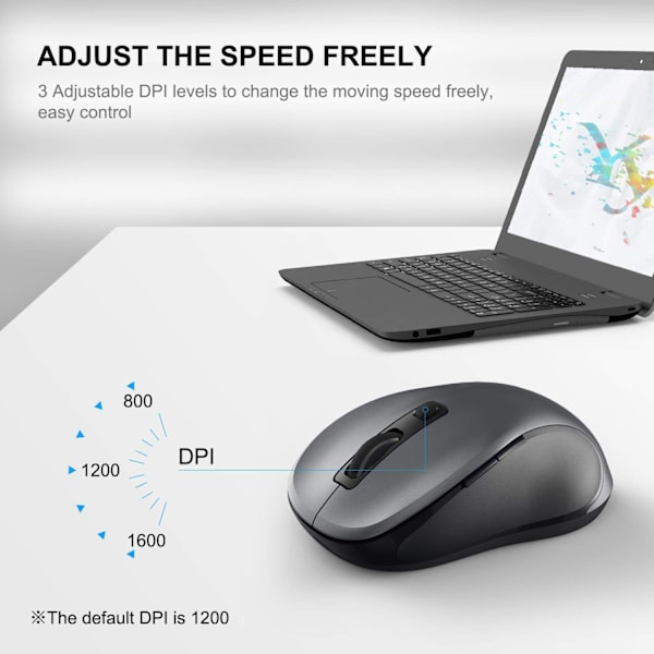2,4G trådløs mus for bærbar PC, ergonomisk datamus