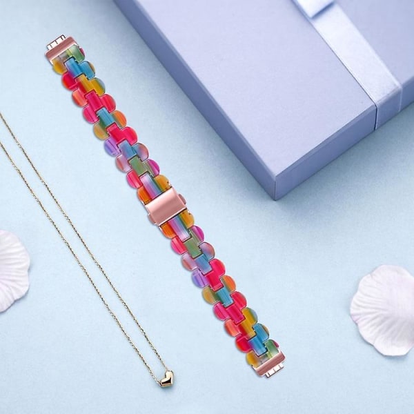 For Fitbit Inspire 2 / Inspire Oval Resin Watch Band UOU Rainbow