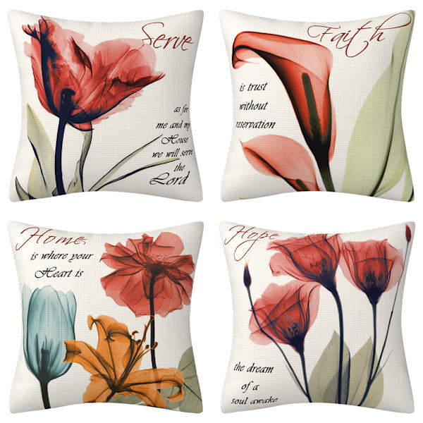 4 ST Heminnredning Puter Sofaputer Utekuddefodral