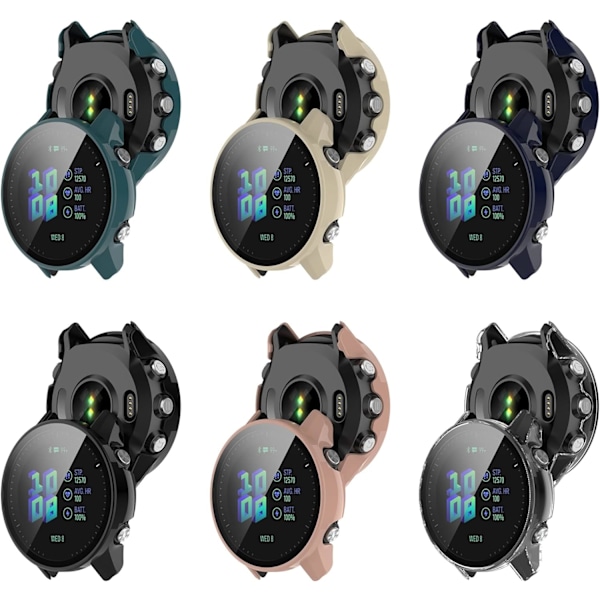 Skal Kompatibelt för Garmin Forerunner 955 Armband Skärmskydd Stötfångare Heltäckande PC Ram Skyddsfodral för Forerunner 955 Smartwatch (6 Färger)