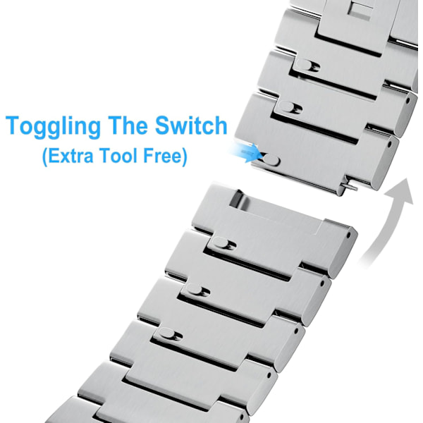 for Galaxy Watch Ultra Bands, Titanium Metal Watch Band Kompatibel med   Galaxy Watch 7 Ultra 47mm Band, Sølv