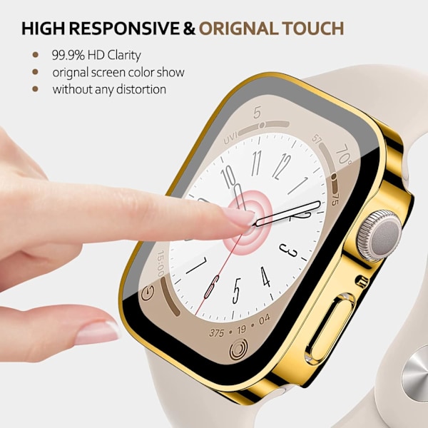 för Apple Watch case 41 mm, hårt case med skärm i härdat glas