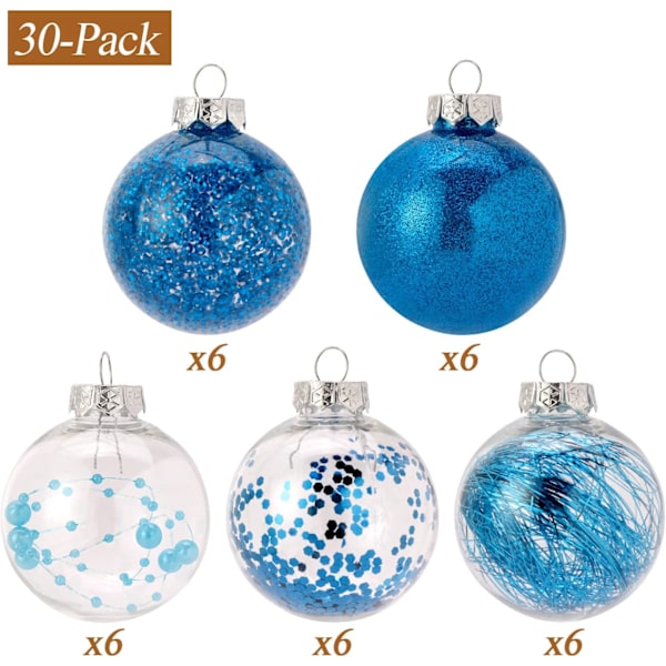 Julekule Ornamenter Shatterproof Klar Plast Dekorative Baller Baubles