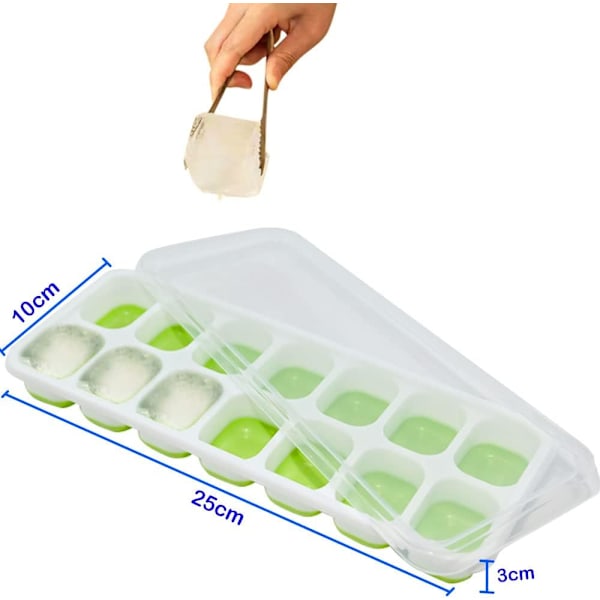 Silikonformar för Isbitar - Stapelbara, Spillfria, Tål Diskmaskin & BPA-fria (4-delars Set)