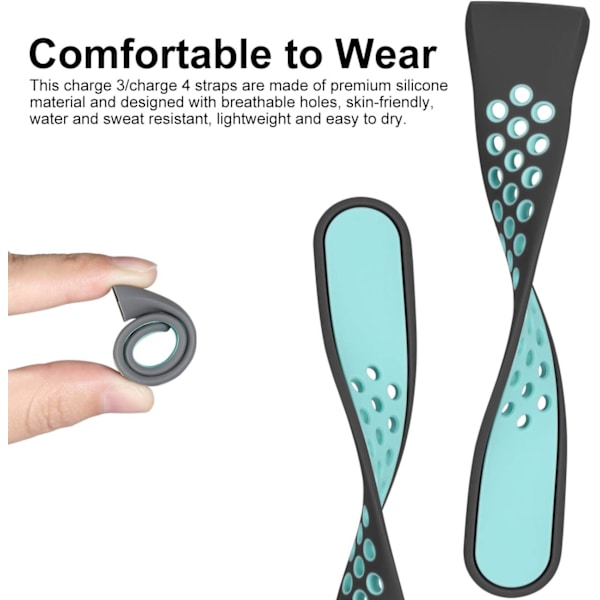 Silikonrem for Fitbit Charge 4 - Pustende erstatningsarmbånd
