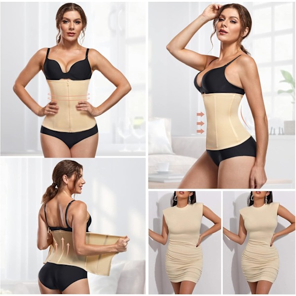 Midjeformet for kvinner Glidelås Midjetrener Shapewear Mesh Body Shaper Korsett