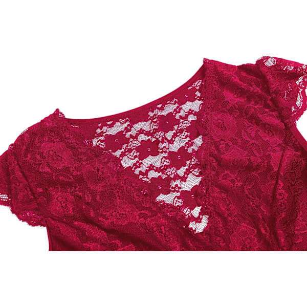 Kvinnors Plus Size Chemise Blommig Spets Underkläder Sexig Bodysuit Mesh Babydoll