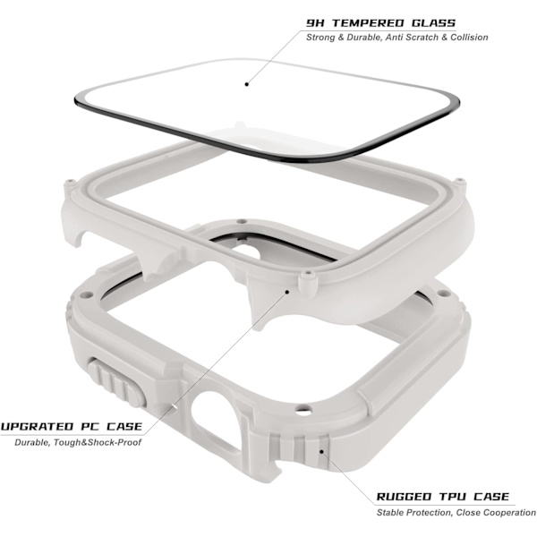 2-pak robust deksel som er kompatibelt med Apple Watch