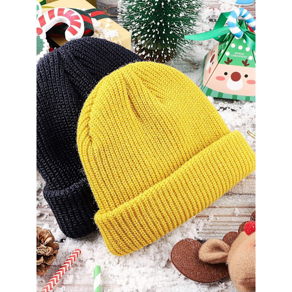 2 stk. Vinter Kort Fiskerhue Beanie Hat Trawler Beanie Watch Hat Kant