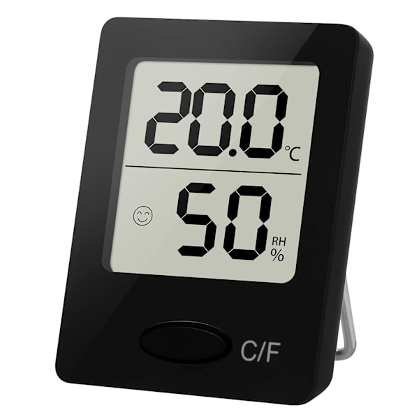 Digitalt Rumtermometer og Hygrometer - Sort