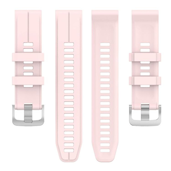 Til Garmin Quatix 5 22mm Solid Color Silikonurrem RXU Pink