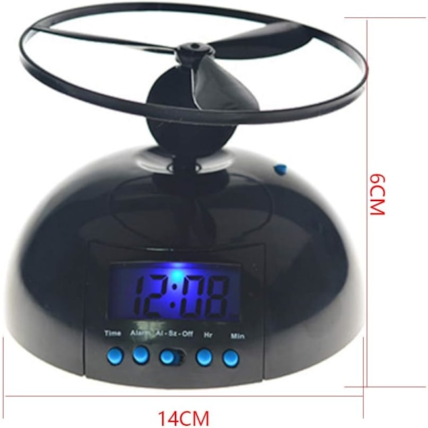 Flygande väckarklocka, Nyhet Digital LED väckarklocka Gadget, Helikopter Chopper Propeller Klocka, Kreativ Present för att väcka tunga sovande pojkar