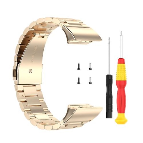 Garmin Forerunner 35/30 Universal Three Beads ruostumattomasta teräksestä valmistetun watch ranneke ISM Champagne Gold