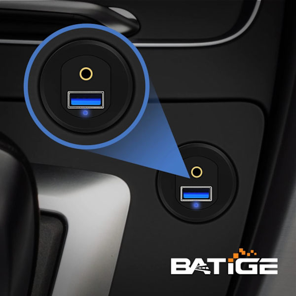 Alloy USB 3.0 Aux Dc3.5Mm Port Bilfäste Flush Kabel