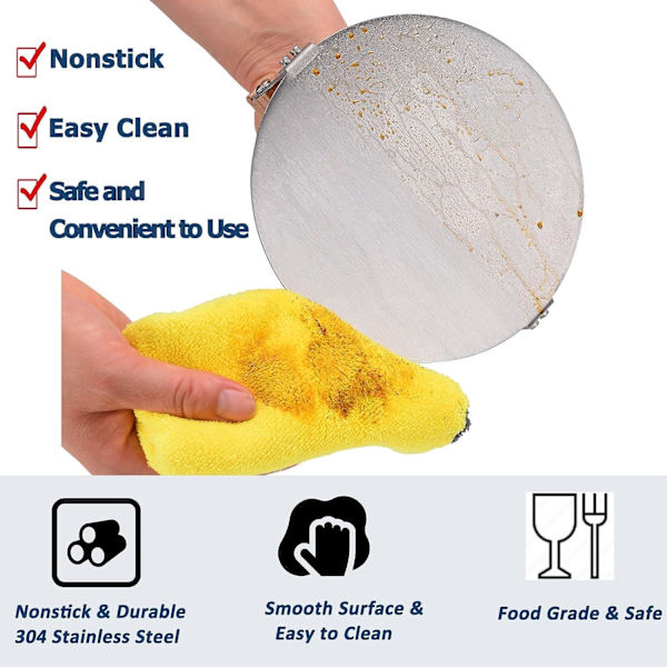 Rustfritt stål Smash Burger Press (6,2 tommer) - Non-Stick Patty Press for Grilling Burgers