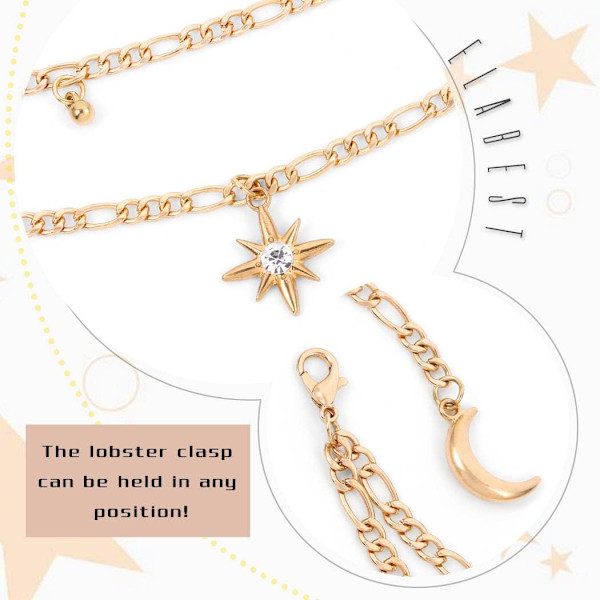 Lagdelt Perlekjede Gullstjerne Midjekjeder Rhinestone Body Chain