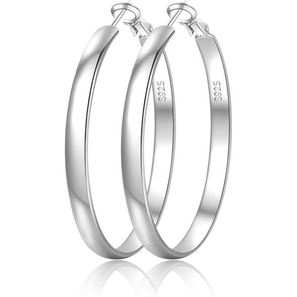 5 mm breda guld creoler för kvinnor, stora creoler i sterlingsilver