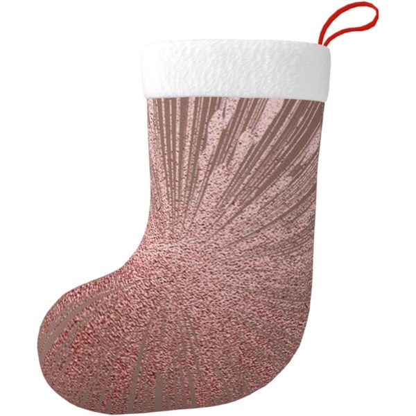 Rosaguld Pink Julepynt Strømper - Holdbare, Farverige Og Sjove Festlige Dekorationer - Jule Strømpe Pejs Ornamenter Jule Socke Gi
