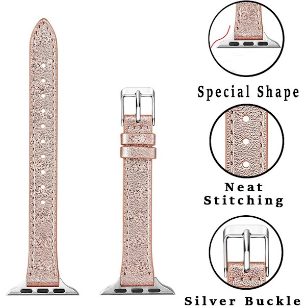 Smala læderremme, der er kompatible med Apple Watch Band 38 mm