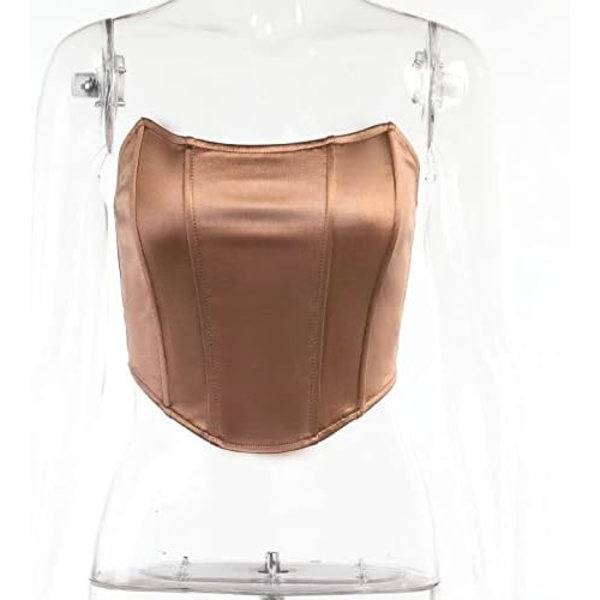 Sexede kvinder Push Up Bustiers Korsetter Stropløse Off Shoulder Slim Crop Tops
