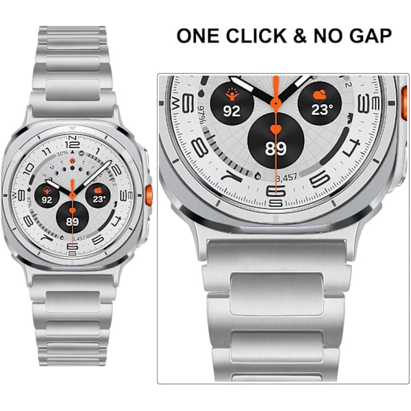 Titanband för Galaxy Watch Ultra 47mm, One Click-klockarmband Integrerat spänne Rem för Galaxy Watch Ultra 47mm Silver Silver