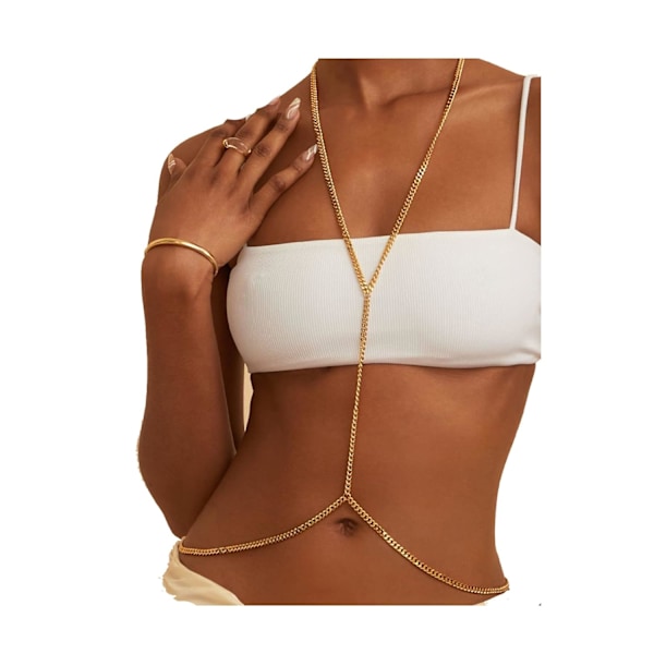 Charm Golden Body Chain Magkedja Midjekedjor för kvinnor
