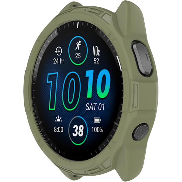 Skal Kompatibelt med Garmin Forerunner 965 Skal TPU-skydd Kompatibelt med Garmin Forerunner 965 Smartwatch Tillbehör (Svart, Grön) Svart, Grön