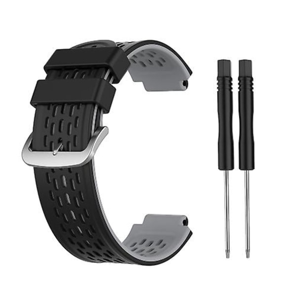 Tvåfärgat silikonarmband för Garmin Approach S2 / S4 BMV Black Grey
