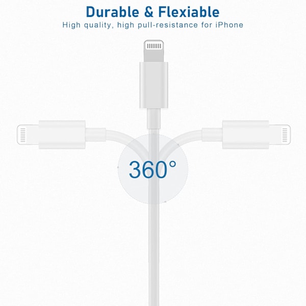USB C till Lightning-kabel [Apple Mfi-certifierad] 4-pack 6 fot