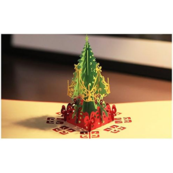3D Pop Up Julekort - Konvolutt Inkludert